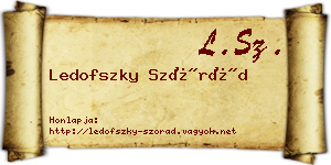 Ledofszky Szórád névjegykártya